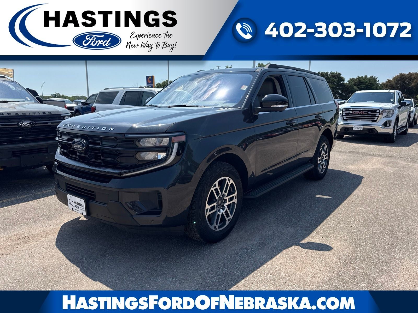 2025 Ford Expedition Active 202A in Gray Metallic — front three-quarter view