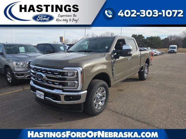2026 Ford F-250SD Lariat in Marsh Gray — front three-quarter view