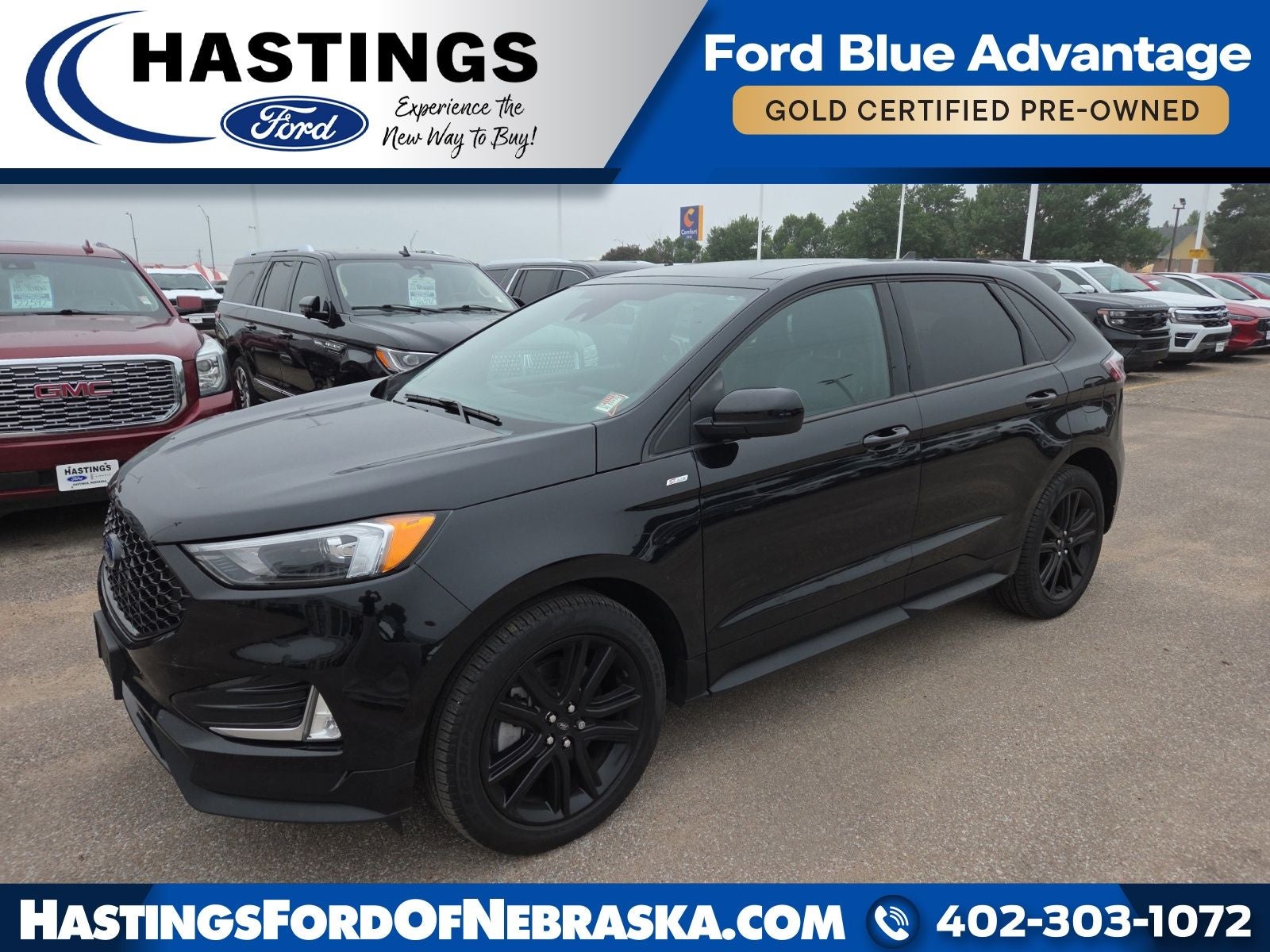 2024 Ford Edge ST Line 250A in Black Metallic — front three-quarter view
