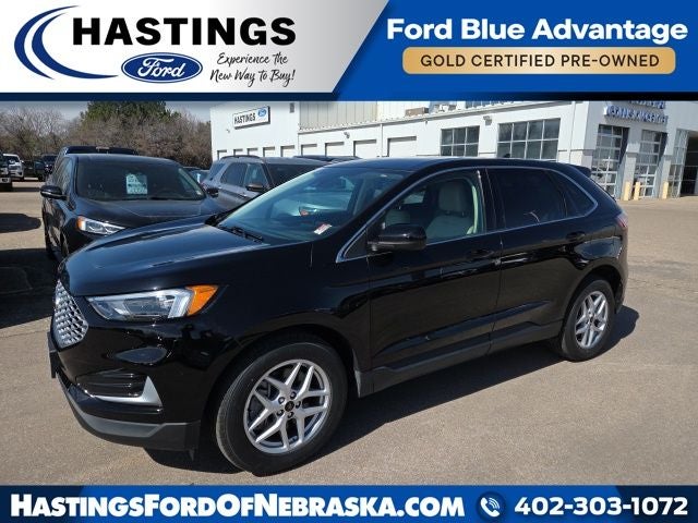 2024 Ford Edge SEL 201A in Black Metallic — front three-quarter view