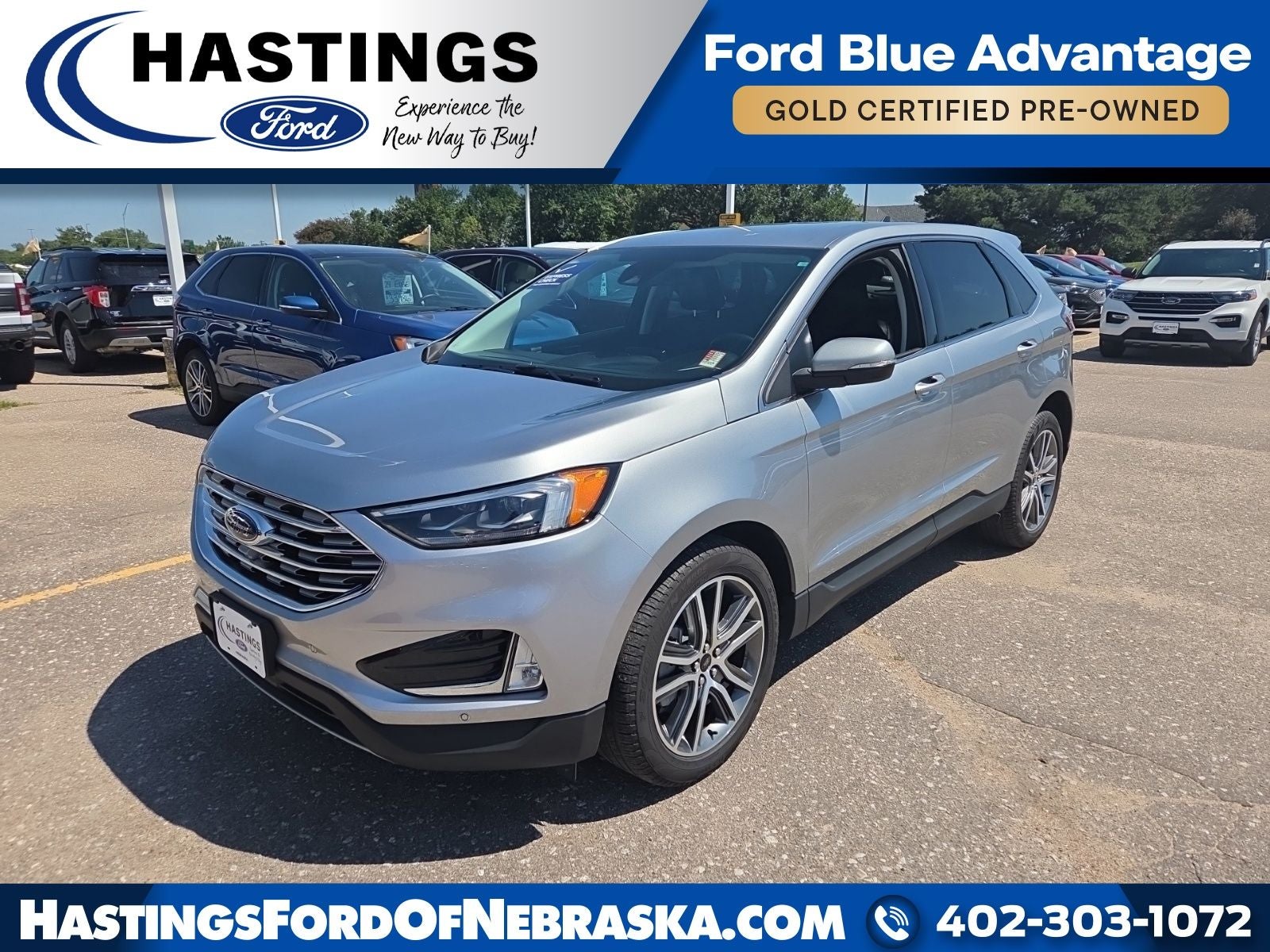 2024 Ford Edge Titanium 301A in Silver Metallic — front three-quarter view