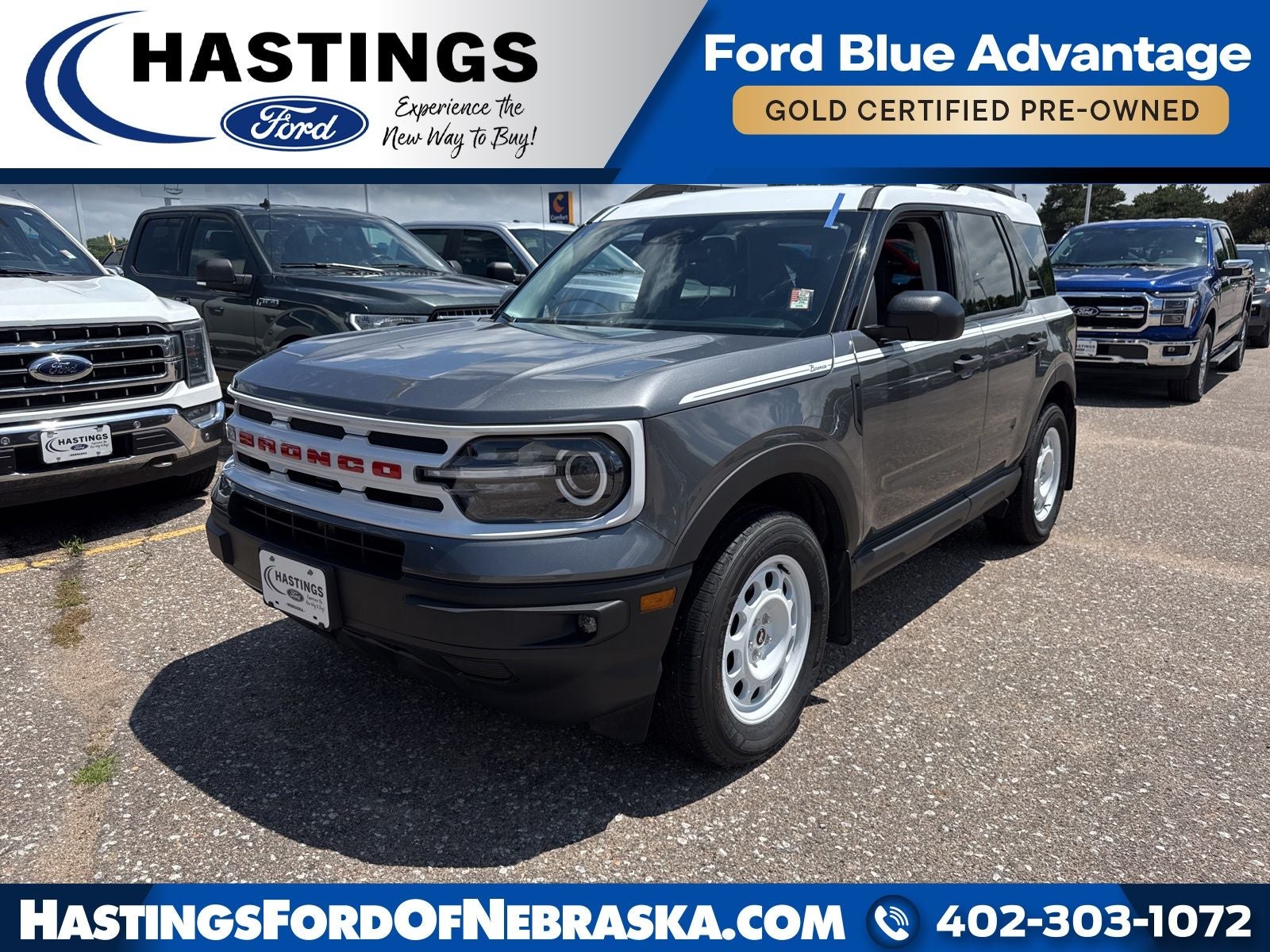 2024 Ford Bronco Sport Heritage 250A in Carbonized Gray Metallic — front three-quarter view