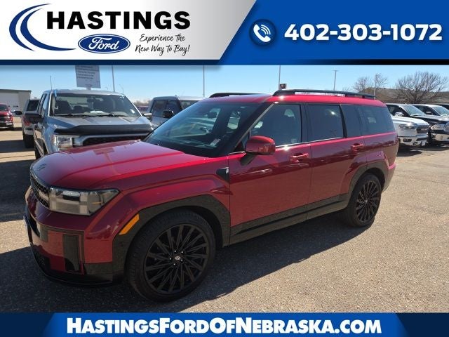 2025 Hyundai Santa Fe Calligraphy in Ultimate Red — front three-quarter view